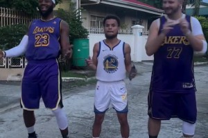 笑死！“庫(kù)里”竟然和“老詹”與“東契奇”一起尬舞??